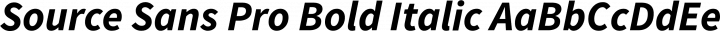 Source Sans Pro Bold Italic free font