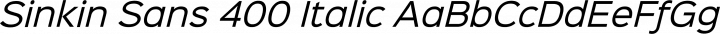 Sinkin Sans 400 Italic free font