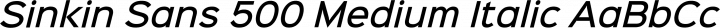 Sinkin Sans 500 Medium Italic free font