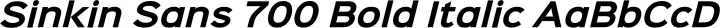 Sinkin Sans 700 Bold Italic free font